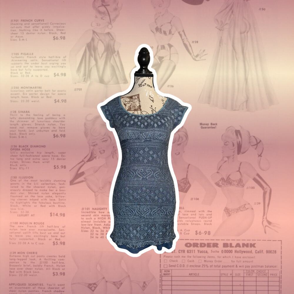 Blue Summer Mini Dress Patterned